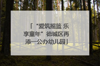“爱筑摇篮 乐享童年”德城区再添一公办幼儿园