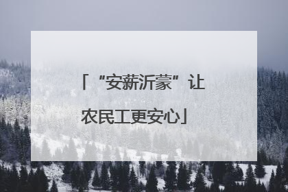 “安薪沂蒙”让农民工更安心