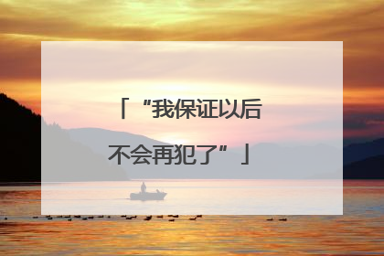 “我保证以后不会再犯了”