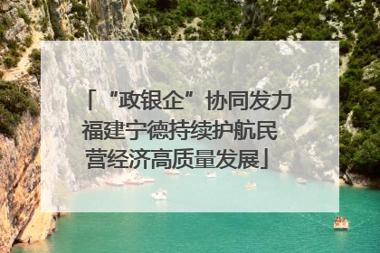 “政银企”协同发力 福建宁德持续护航民营经济高质量发展