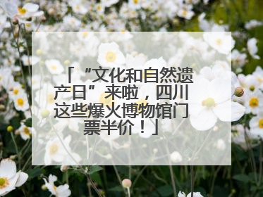 “文化和自然遗产日”来啦，四川这些爆火博物馆门票半价！