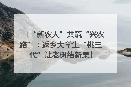 “新农人”共筑“兴农路”：返乡大学生“桃三代”让老树结新果