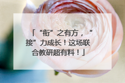 “衔”之有方，“接”力成长！这场联合教研超有料！