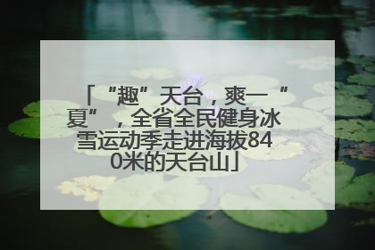 “趣”天台，爽一“夏”，全省全民健身冰雪运动季走进海拔840米的天台山