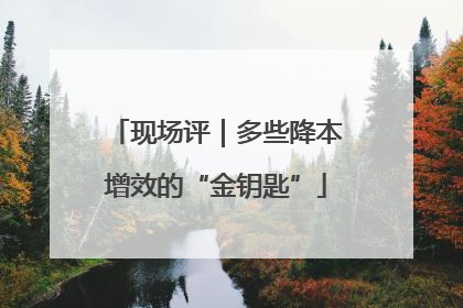 现场评｜多些降本增效的“金钥匙”