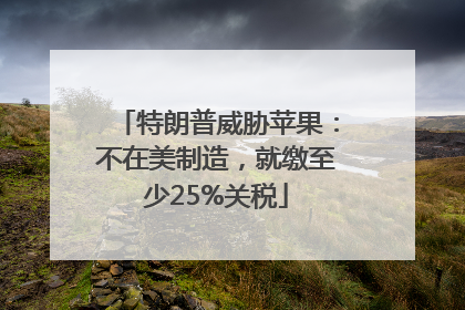 特朗普威胁苹果：不在美制造，就缴至少25%关税