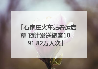 石家庄火车站暑运启幕 预计发送旅客1091.82万人次