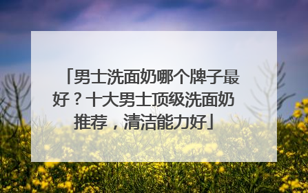 男士洗面奶哪个牌子最好？十大男士顶级洗面奶推荐，清洁能力好