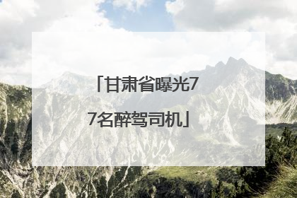 甘肃省曝光77名醉驾司机
