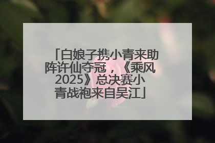 白娘子携小青来助阵许仙夺冠，《乘风2025》总决赛小青战袍来自吴江