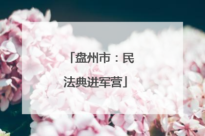 盘州市：民法典进军营