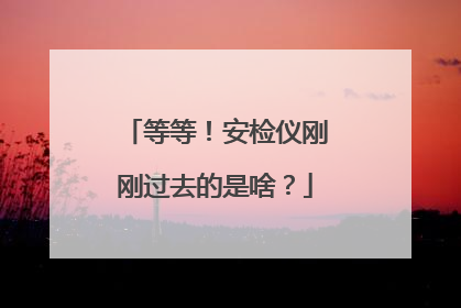 等等！安检仪刚刚过去的是啥？