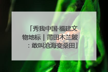 秀我中国·福建文物地标｜莆田木兰陂：敢叫沧海变桑田