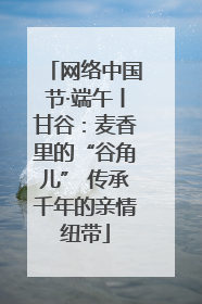 网络中国节·端午丨甘谷：麦香里的“谷角儿” 传承千年的亲情纽带