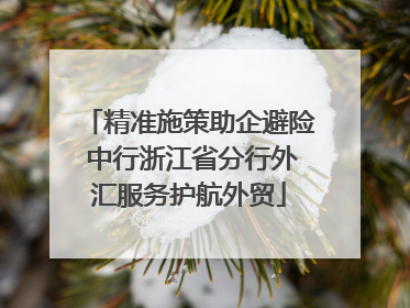 精准施策助企避险 中行浙江省分行外汇服务护航外贸