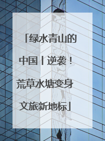 绿水青山的中国丨逆袭！荒草水塘变身文旅新地标