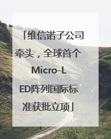 维信诺子公司牵头，全球首个Micro-LED阵列国际标准获批立项