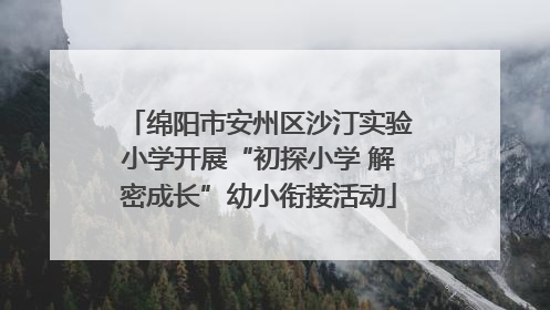 绵阳市安州区沙汀实验小学开展“初探小学 解密成长”幼小衔接活动