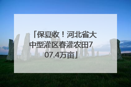 保夏收！河北省大中型灌区春灌农田707.4万亩