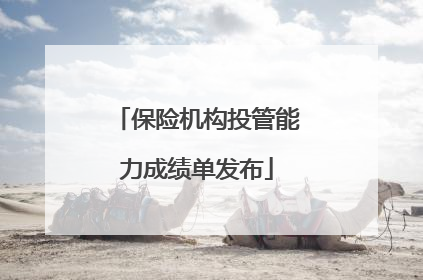 保险机构投管能力成绩单发布