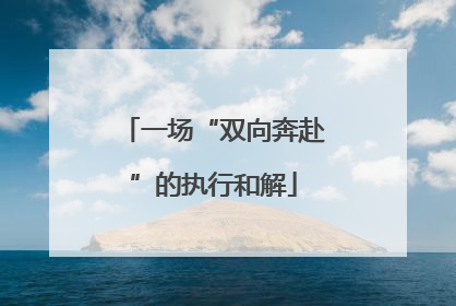 一场“双向奔赴”的执行和解