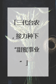 三代台农，接力种下“甜蜜事业”