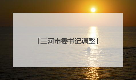 三河市委书记调整