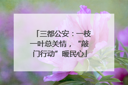 三都公安：一枝一叶总关情，“敲门行动”暖民心
