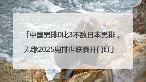 中国男排0比3不敌日本男排，无缘2025男排世联赛开门红