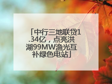 中行三地联贷1.34亿，点亮洪湖99MW渔光互补绿色电站