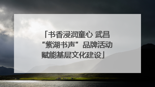 书香浸润童心 武昌“紫湖书声”品牌活动赋能基层文化建设