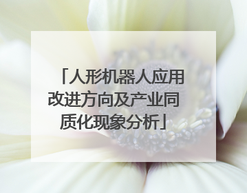 人形机器人应用改进方向及产业同质化现象分析