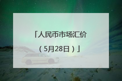 人民币市场汇价（5月28日）