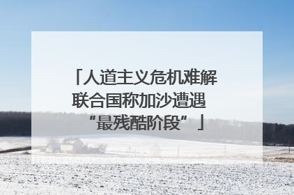 人道主义危机难解 联合国称加沙遭遇“最残酷阶段”