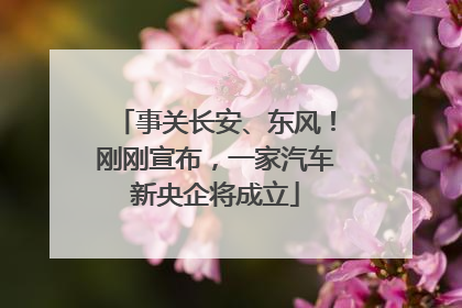 事关长安、东风！刚刚宣布，一家汽车新央企将成立