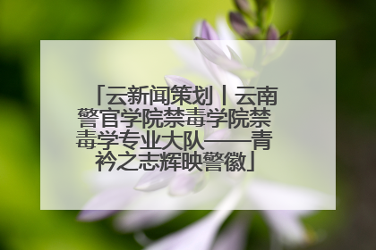 云新闻策划丨云南警官学院禁毒学院禁毒学专业大队——青衿之志辉映警徽