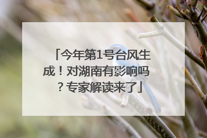 今年第1号台风生成！对湖南有影响吗？专家解读来了