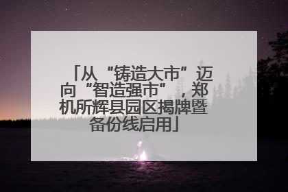 从“铸造大市”迈向“智造强市”，郑机所辉县园区揭牌暨备份线启用