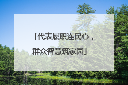 代表履职连民心，群众智慧筑家园