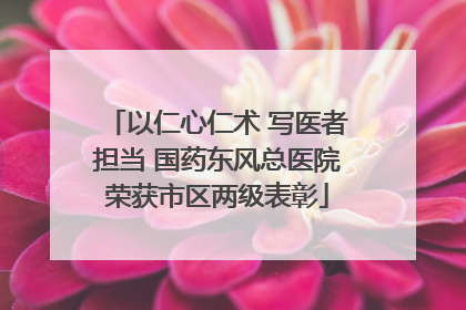 以仁心仁术 写医者担当 国药东风总医院荣获市区两级表彰