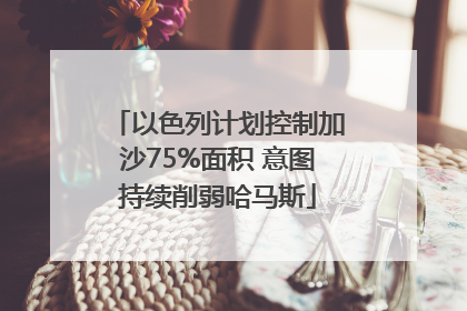 以色列计划控制加沙75%面积 意图持续削弱哈马斯