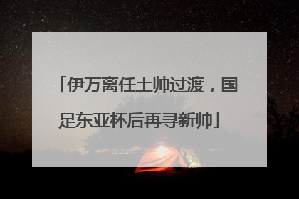 伊万离任土帅过渡，国足东亚杯后再寻新帅