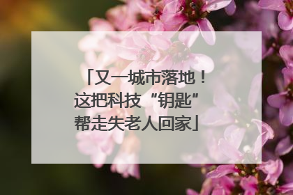 又一城市落地！这把科技“钥匙”帮走失老人回家