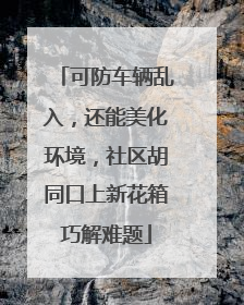 可防车辆乱入，还能美化环境，社区胡同口上新花箱巧解难题