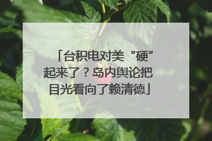 台积电对美“硬”起来了？岛内舆论把目光看向了赖清德