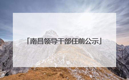 南昌领导干部任前公示
