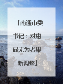南通市委书记：对庸碌无为者果断调整
