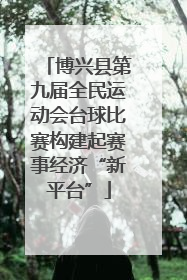 博兴县第九届全民运动会台球比赛构建起赛事经济“新平台”
