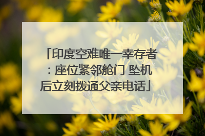 印度空难唯一幸存者：座位紧邻舱门 坠机后立刻拨通父亲电话