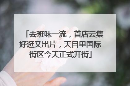 去班味一流，首店云集好逛又出片，天目里国际街区今天正式开街